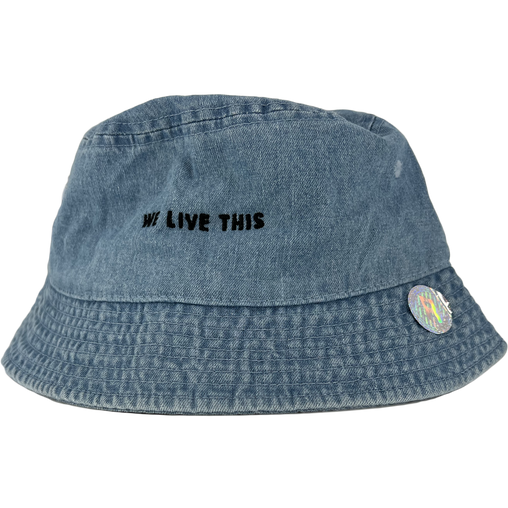 We Live This Woodward Denim Bucket Hat